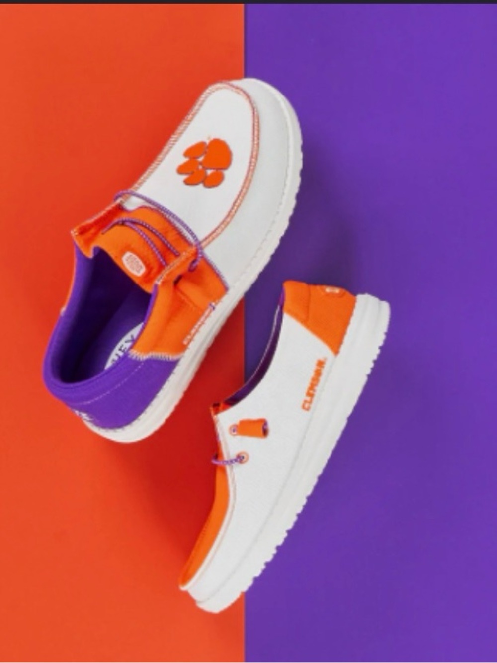 Clemson Tigers HEYDUDE Wally Tri slip-on shoes
